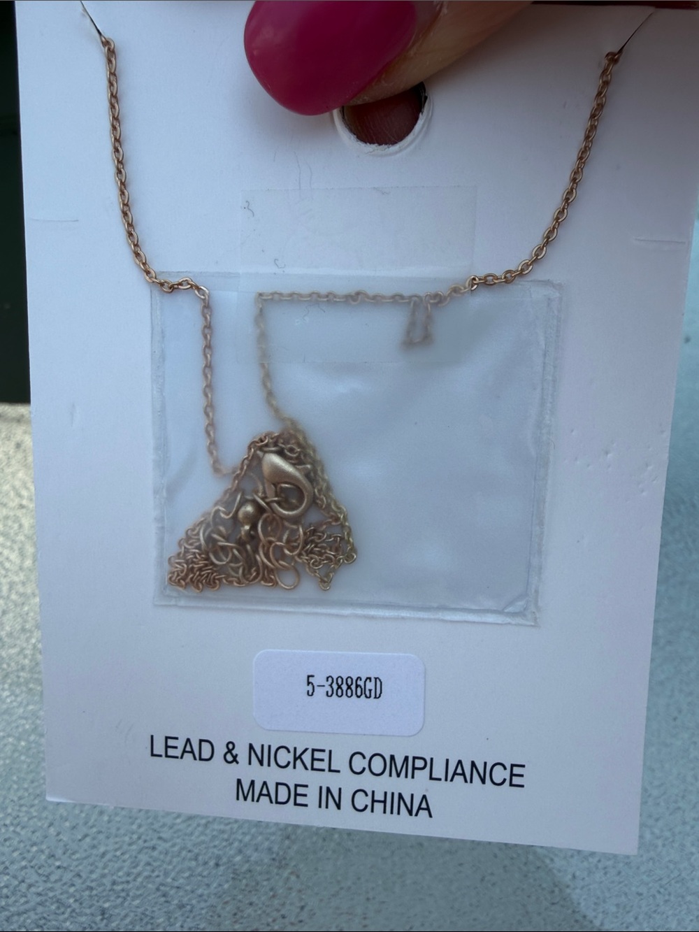 Clover Rose Gold necklace with green druzy Pendant - Picture 3 of 3